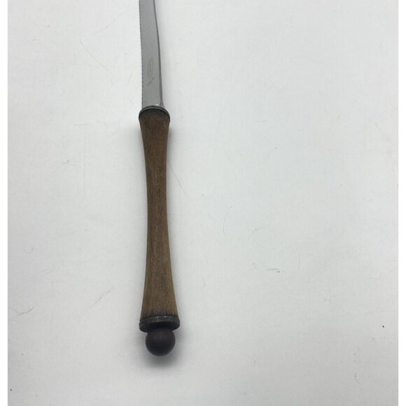 VTG E‎ Parker & Sons Serrated Knife Stainless Steel Round Wood Handle England - Picture 3 of 7